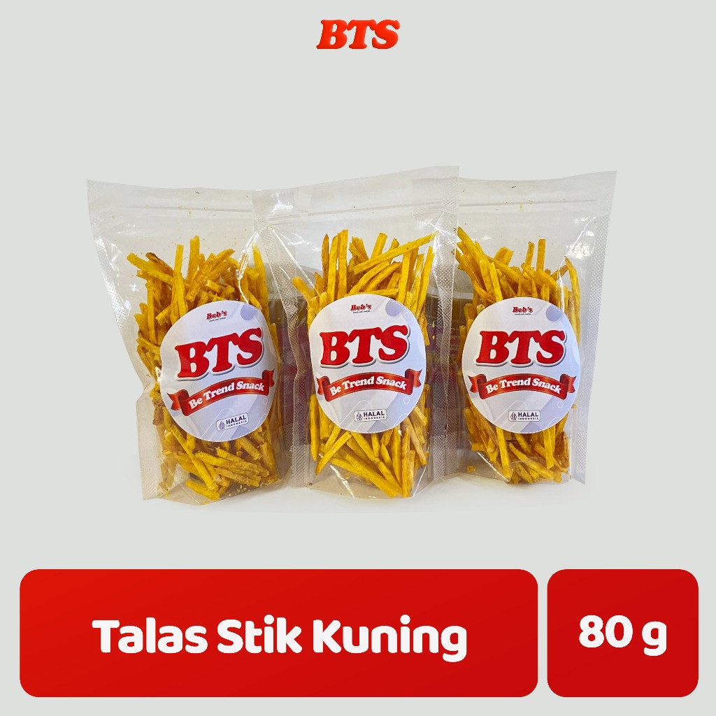 

Talas Stick Kuning 80g | Snack Keripik Talas Stick Kuning Gurih