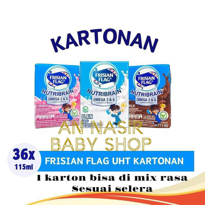 

UHT FRISIAN FLAG NUTRIBRAIN OMEGA 115 ml strawberry, coklat dan plan