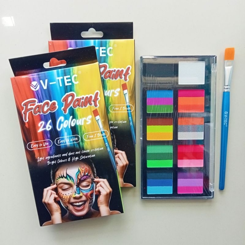 

Cat Untuk Wajah Face Paint Marker V-TEC 15 & 26 Warna ( Set ) [ Original ]
