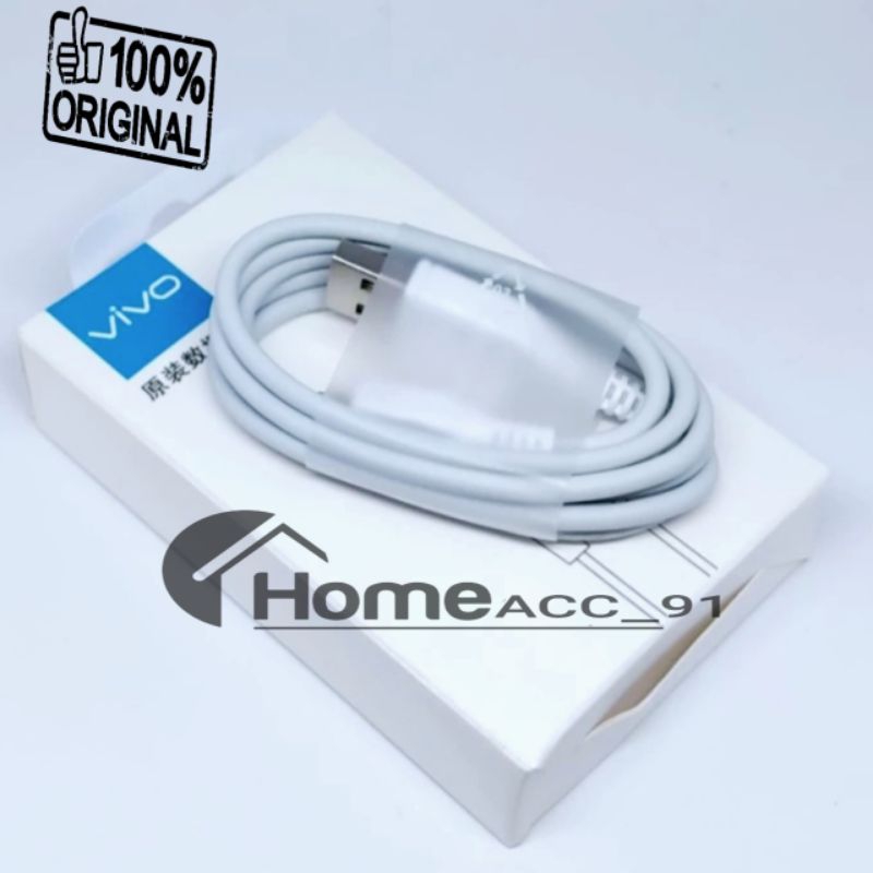 Kabel Data Micro Usb Vivo Y51 Y71 Y81 Y83 Y91 Y93 Y95 Y96 Y97 Y91C Original Kabel Data Carger - Puti