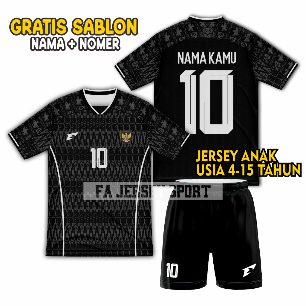 COD Free Nameset Jersey Timnas Indonesia,STELAN Jersey Timnas indonesia Terbaru Ukuran Anak - Anak