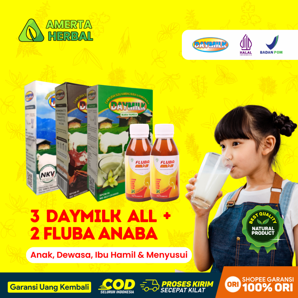 

[PAKET 3 BOX] Susu Daymilk - 1 Vanila, 1 Cokelat, 1 Original - Etawa Premium 200g Halal BPOM