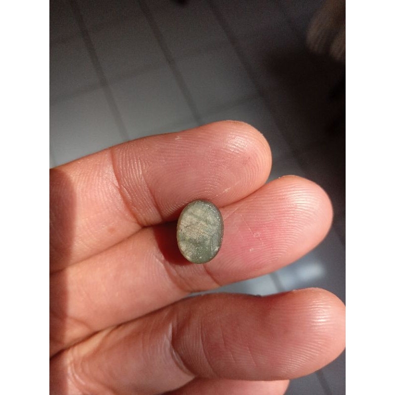 "Promo cuci gudang" Natural batu brownish green star sapphire kristal bukan bacan giwang