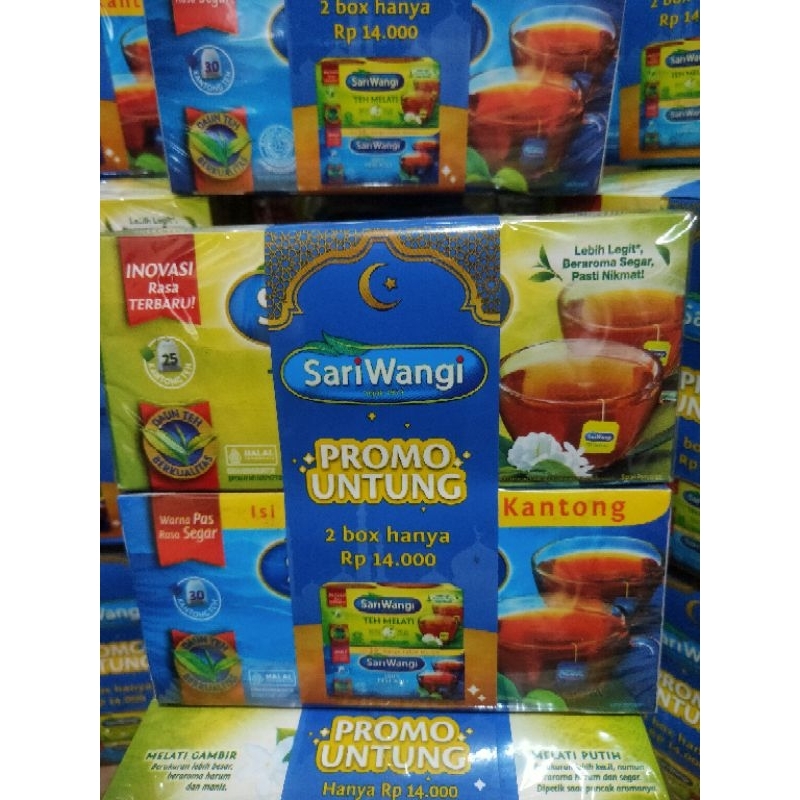 

Teh Sariwangi isi 30 + teh melati isi 25 / paket isi 2 box