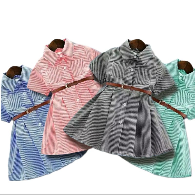 Unik Dres Anak Perempuan Outfit Korea Usia 1-8 Tahun Baju Kemeja Anak Perempuan