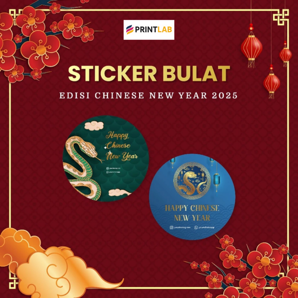 

Print Lab - Sticker Bulat Tahun Baru Imlek 2025 - Sticker Souvenir - Sticker Hampers - Chinese new Year - Cetak Sticker Murah