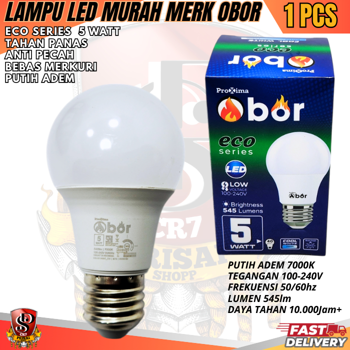 bohlam lampu led 5 wat / lampu led 5 wat cahaya putih terang produk asli dari OBOR / bola lampu led 