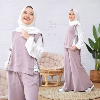 Pakaian Anak Perempuan Model Setelan One Set Sherina Kids 3in1 Bahan Crinkle Airflow Setcel Ootd Har