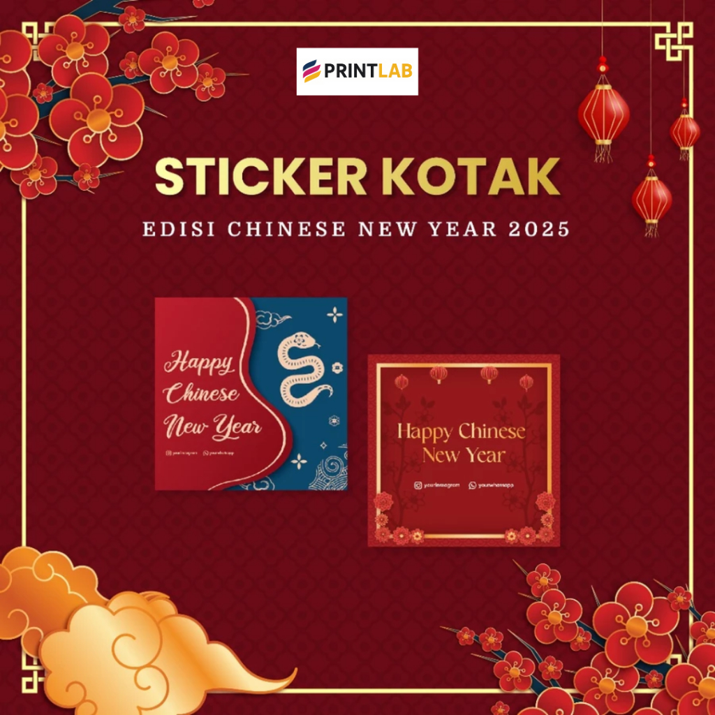 

Print Lab - Sticker Kotak Tahun Baru Imlek 2025 - Sticker Kotak - Sticker Souvenir - Sticker Hampers - Chinese New Year - Cetak Sticker Murah