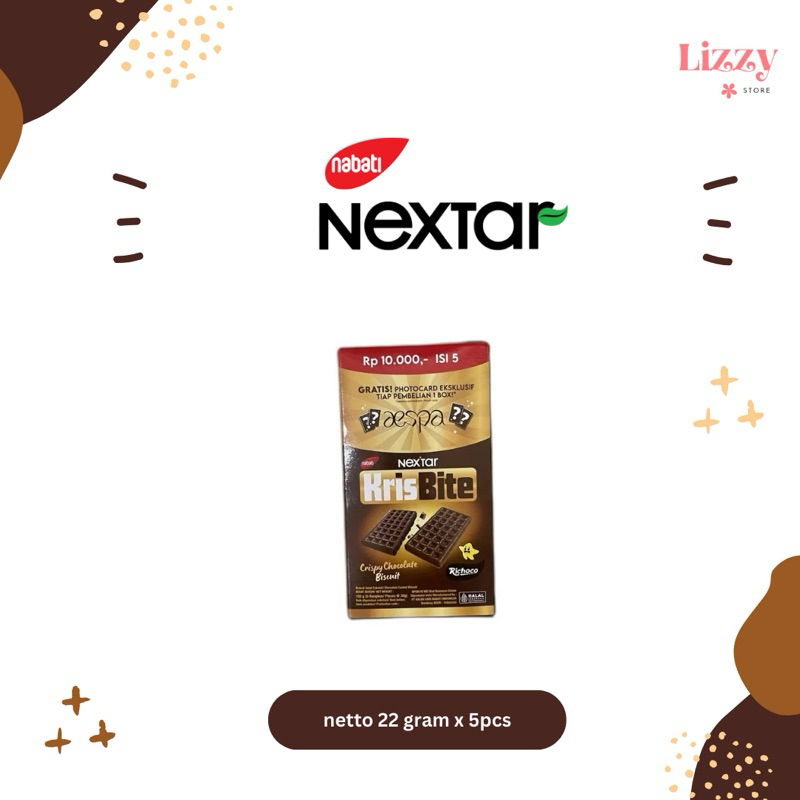 

Nabati Nextar Krisbite Crispy Chocolate biscuit Richoco Aespa 5 x 22gram