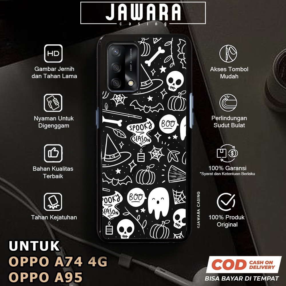 Case Oppo A74 4G A95 Casing Oppo A74 4G A95 [HLWN] Premium Case Glossy Case Hp Oppo Jawara Casing Hp