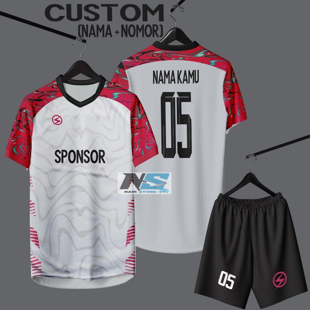 Bisa COSTUM Sablon Nama Nomor Punggung Baju Sepak Bola futsal Dewasa Grade cowok cewek Terbaru