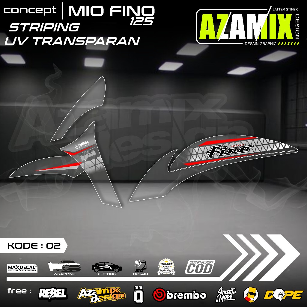 424 STRIPING TRANSPARAN FINO 125 - STRIPING TRANSPARAN FINO 125 MOTIF TERBARU