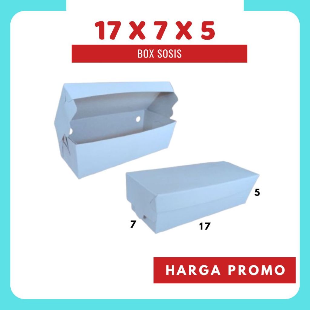 

Box Sosis KW 17x7x5 Corndog Packing Sosis Bakar Tokkebi Hottang Ivory Dus Makanan Sate Taichan