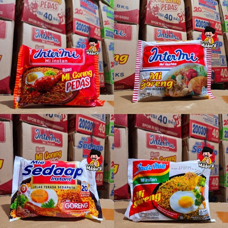 

MIE GORENG - SEDAAP / INDOMIE / INTERMIE PEDAS / ORI - ECER / KARDUS
