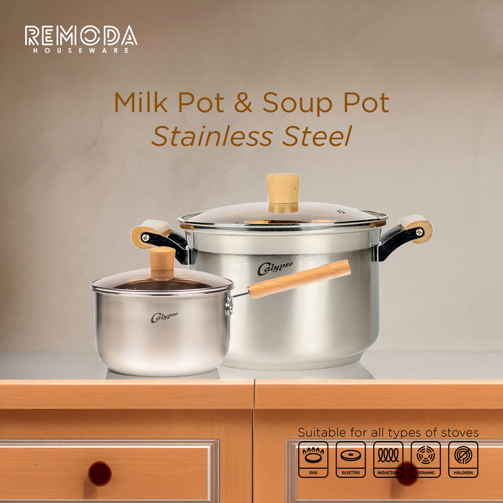 Calypso Panci Sup dan Panci Susu Multifungsi 1826cm Stainless Steel