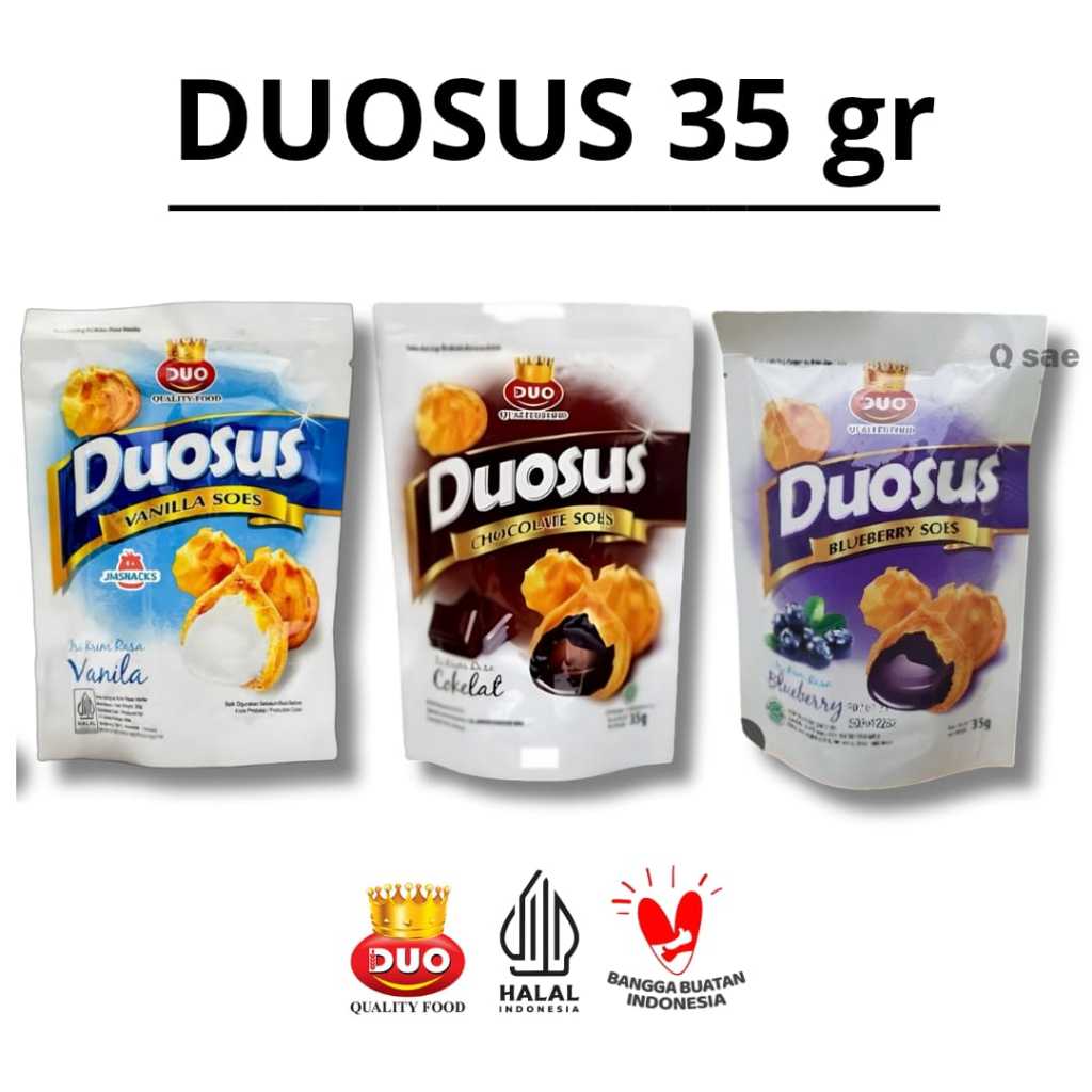 

DUOSUS kue sus soes kering Coklat Cokelat Blueberry keju Vanilla 35gr