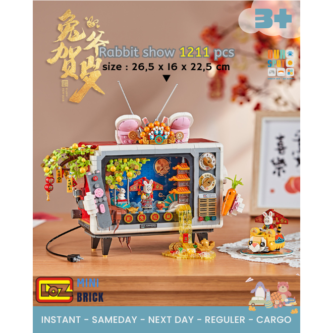 LOZ 1073 Rabbit TV 2141 pcs - loz ideas mini brick
