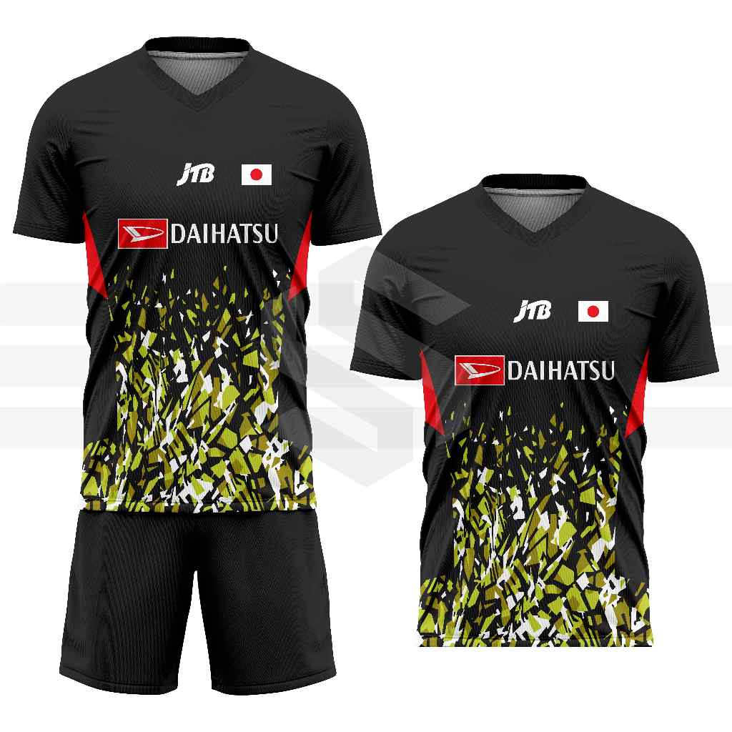 Baju Badminton Japan Series Setelan Jersey Badminton Kaos Atasan Bulutangkis Hitam