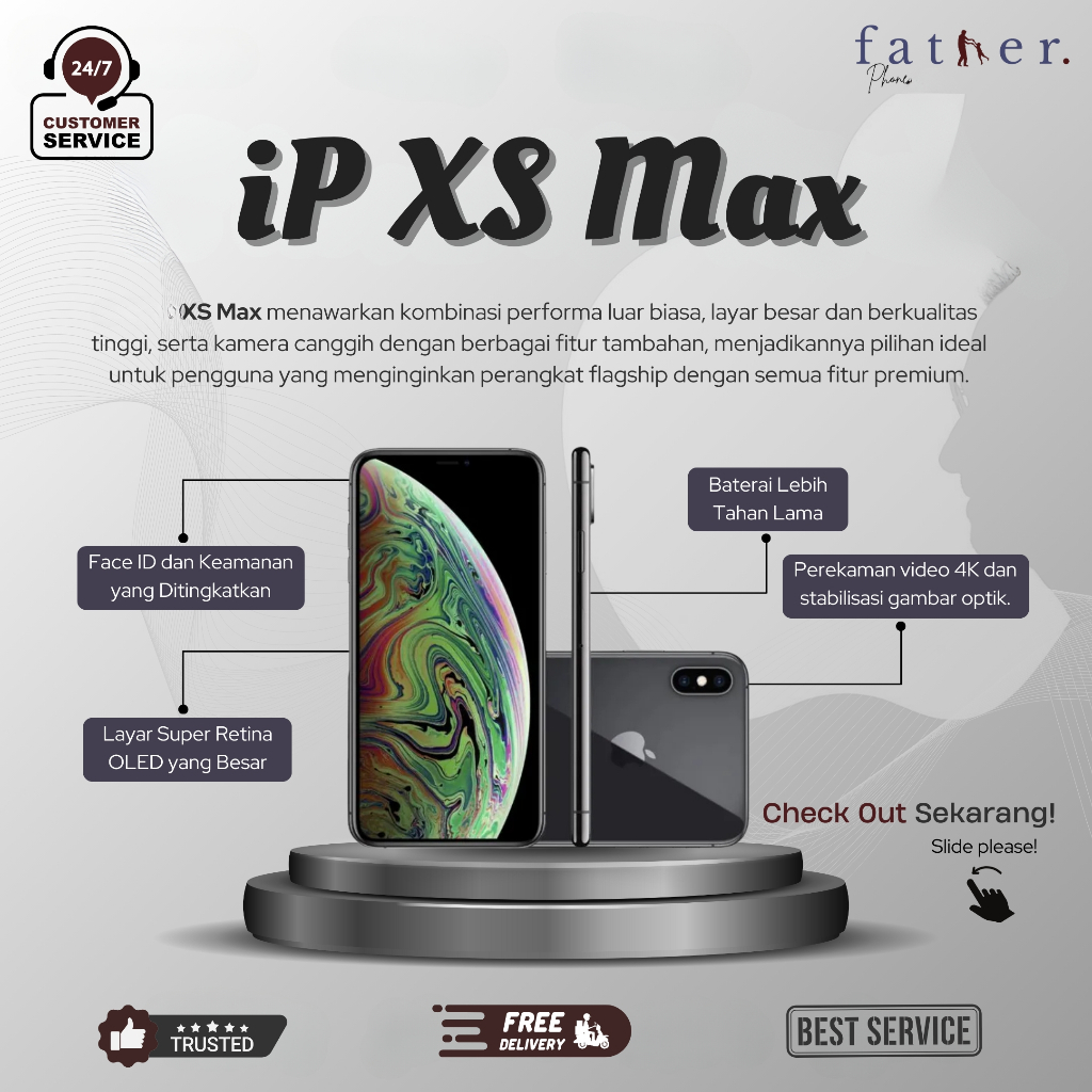 Father Phone | iPhone Xs Max 512Gb | 256Gb | 64Gb | Xs 64Gb Garansi Resmi