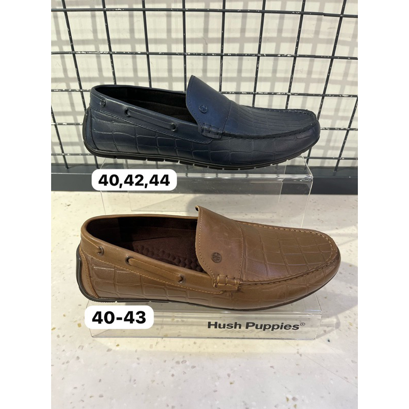 sepatu slip on pria hush puppies sale tag 1.999.000 material kulit sapi