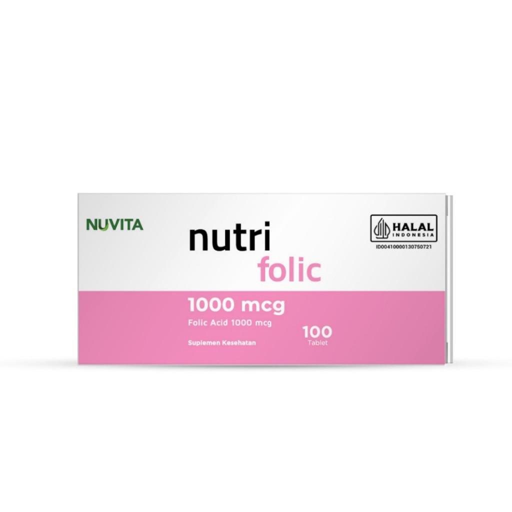 1 STRIP NUVITA NUTRI FOLIC ACID 1000MCG 10 TABLET ASAM FOLAT IBU HAMIL MENYUSUI
