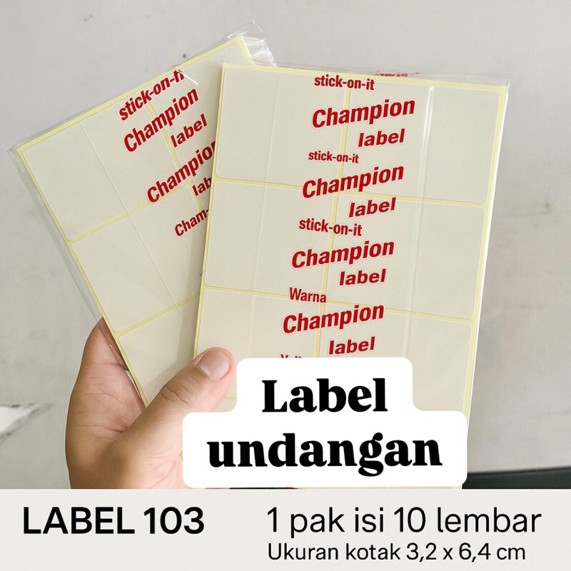 Label Champion Undangan 103 1 pak isi 10 lembar