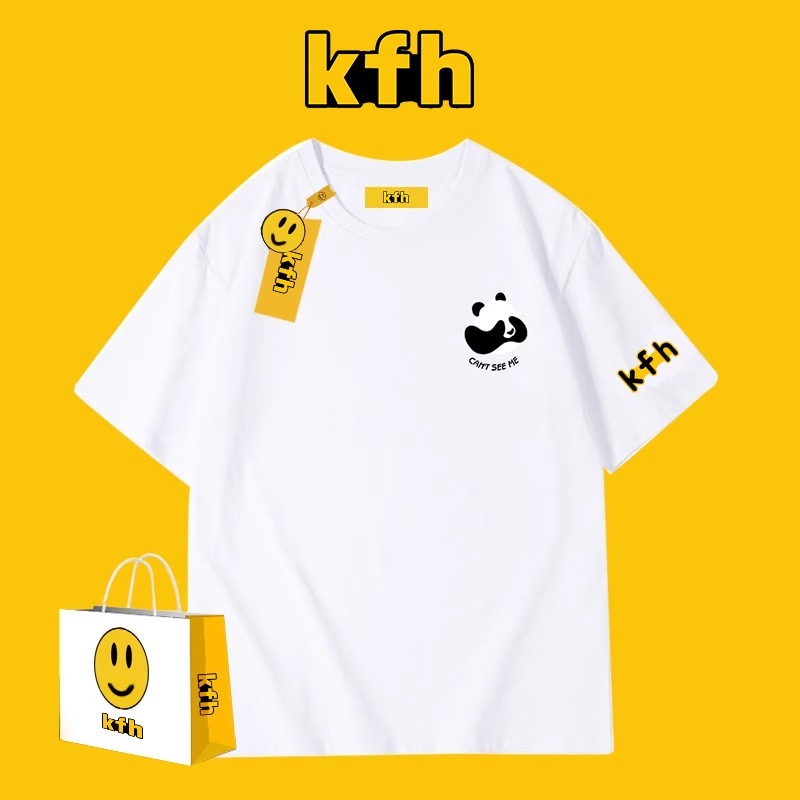 Gaya Korea Panda Lucu Desain Kreatif | Baju Kaos Unisex Oversize | Katun 100% | BISA COD