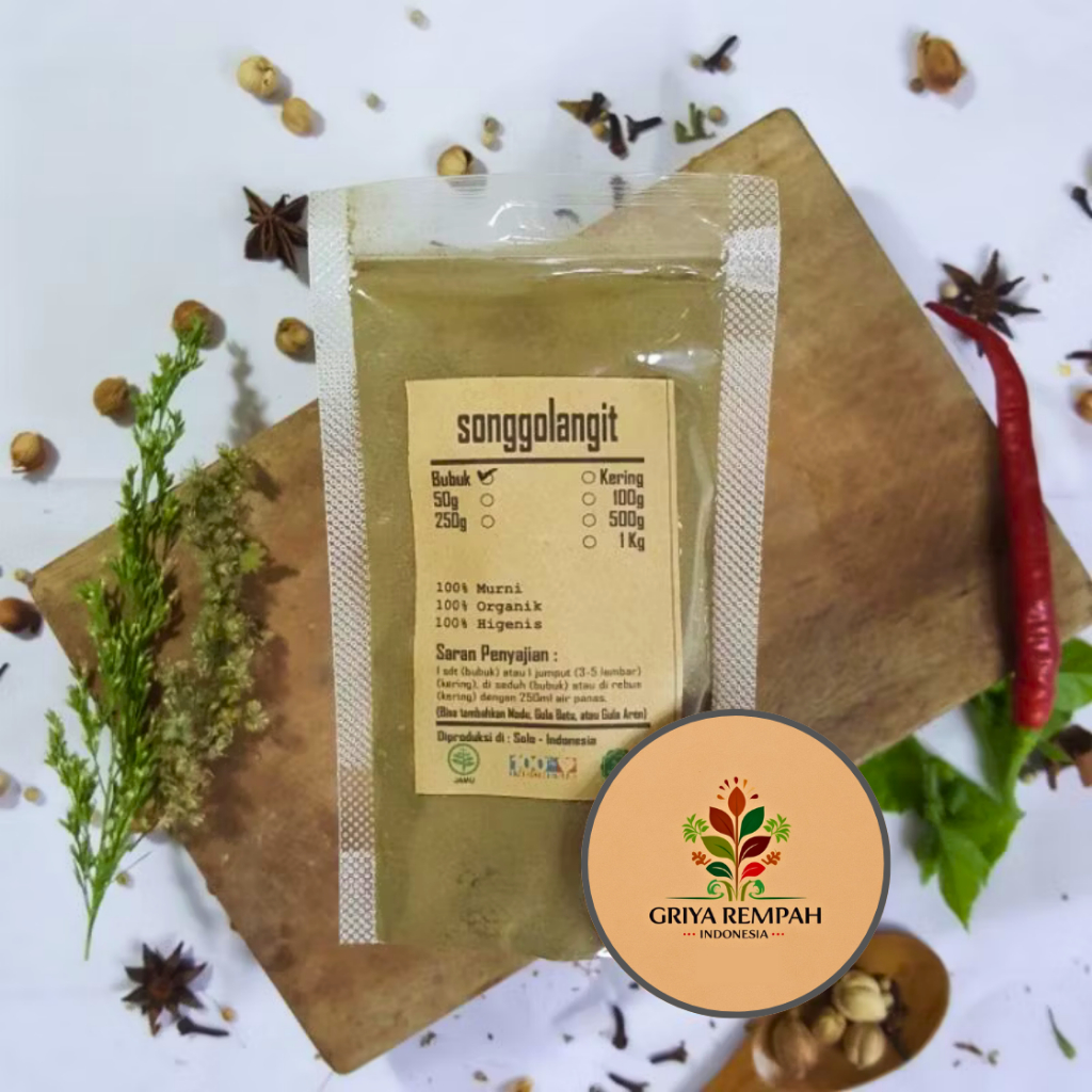 

SONGGOLANGIT BUBUK 500 GRAM Songgo langit Rempah Herbal Simplisia Alami Kesehatan Antioksidan dan Stamina Tubuh Ramuan Jamu Tradisional Kering Sanggo Ketumpang Tridax procumbens