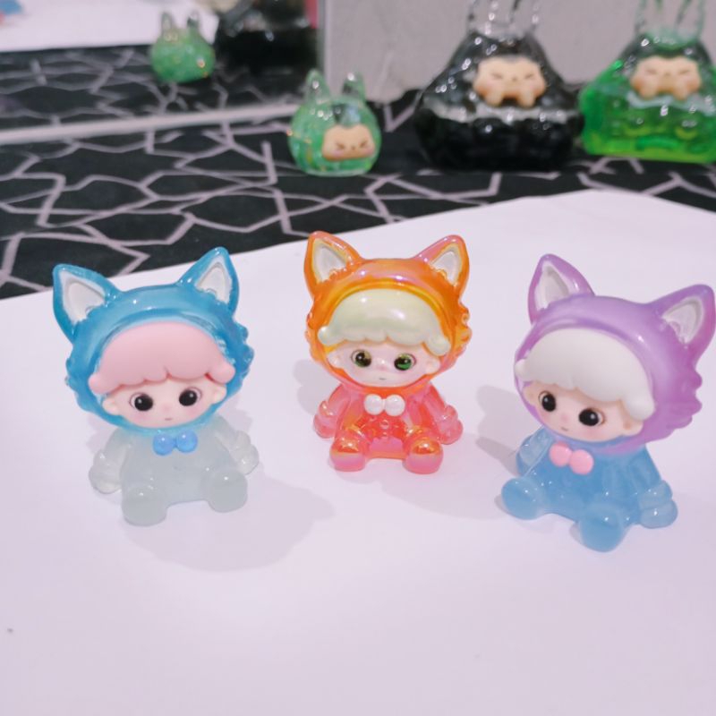 Manik gembul rubah/mote gembul rubah/figure rubah/pajangan meja