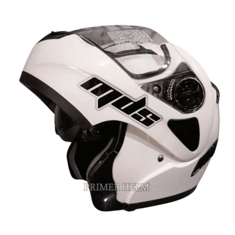 HELM MDS MODULAR | MDS PRO RIDER WHITE bisa full face bisa half face