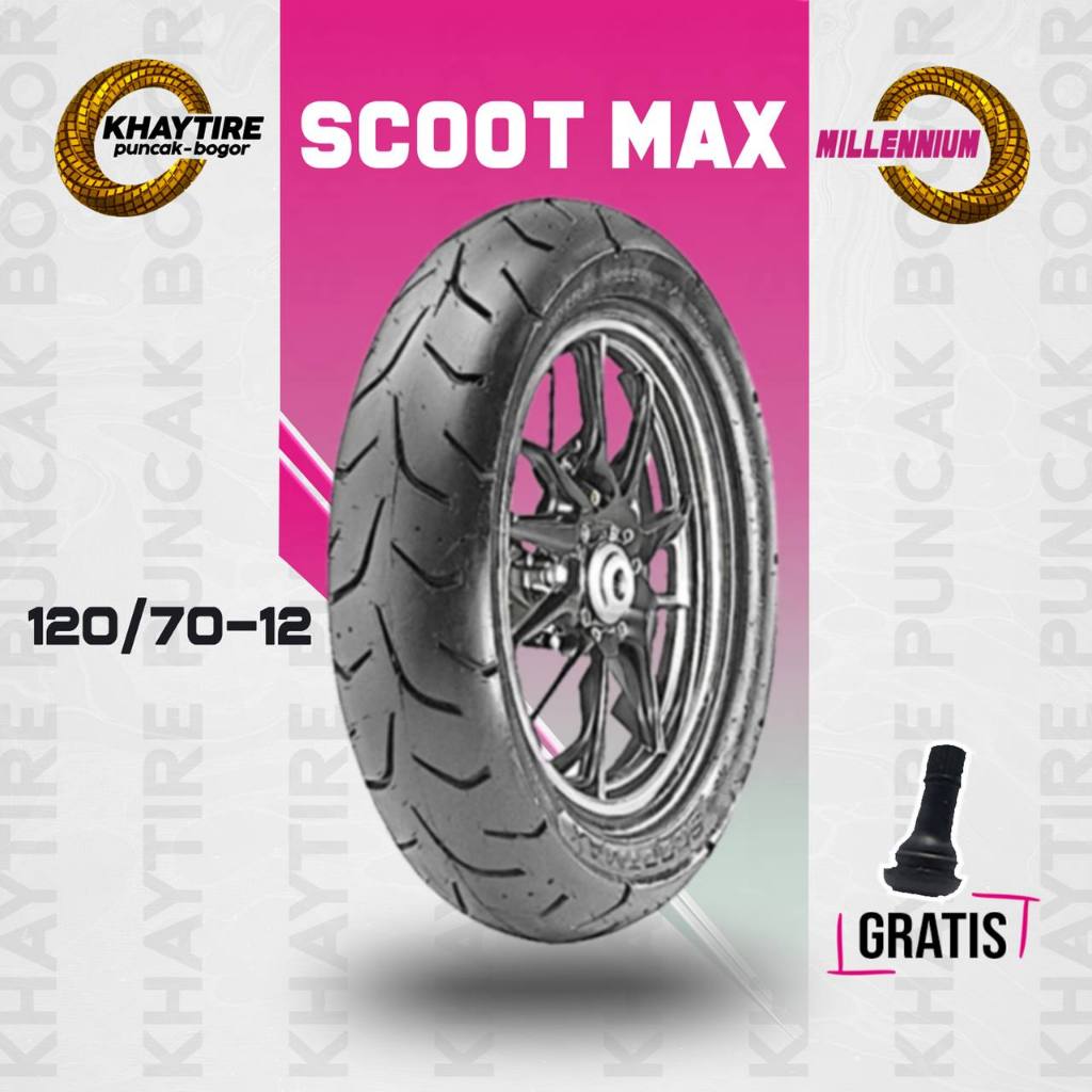 Ban Motor Matic Medium Compound MILLENNIUM 120/70 Ring 12 Tubeless