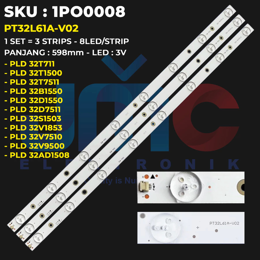 BACKLIGHT TV LED POLYTRON 32 INCH PLD32T711 PLD32T1500 PLD32T7511 PLD32B1550 PLD32D1550 PLD32D7511 P