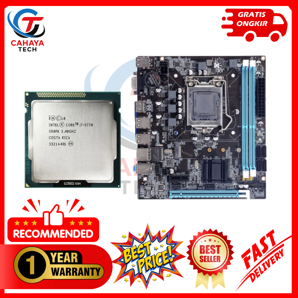 PAKET Intel Core I7 3770 (Gen 3) TRAY + Motherboard H61 DDR3 GARANSI