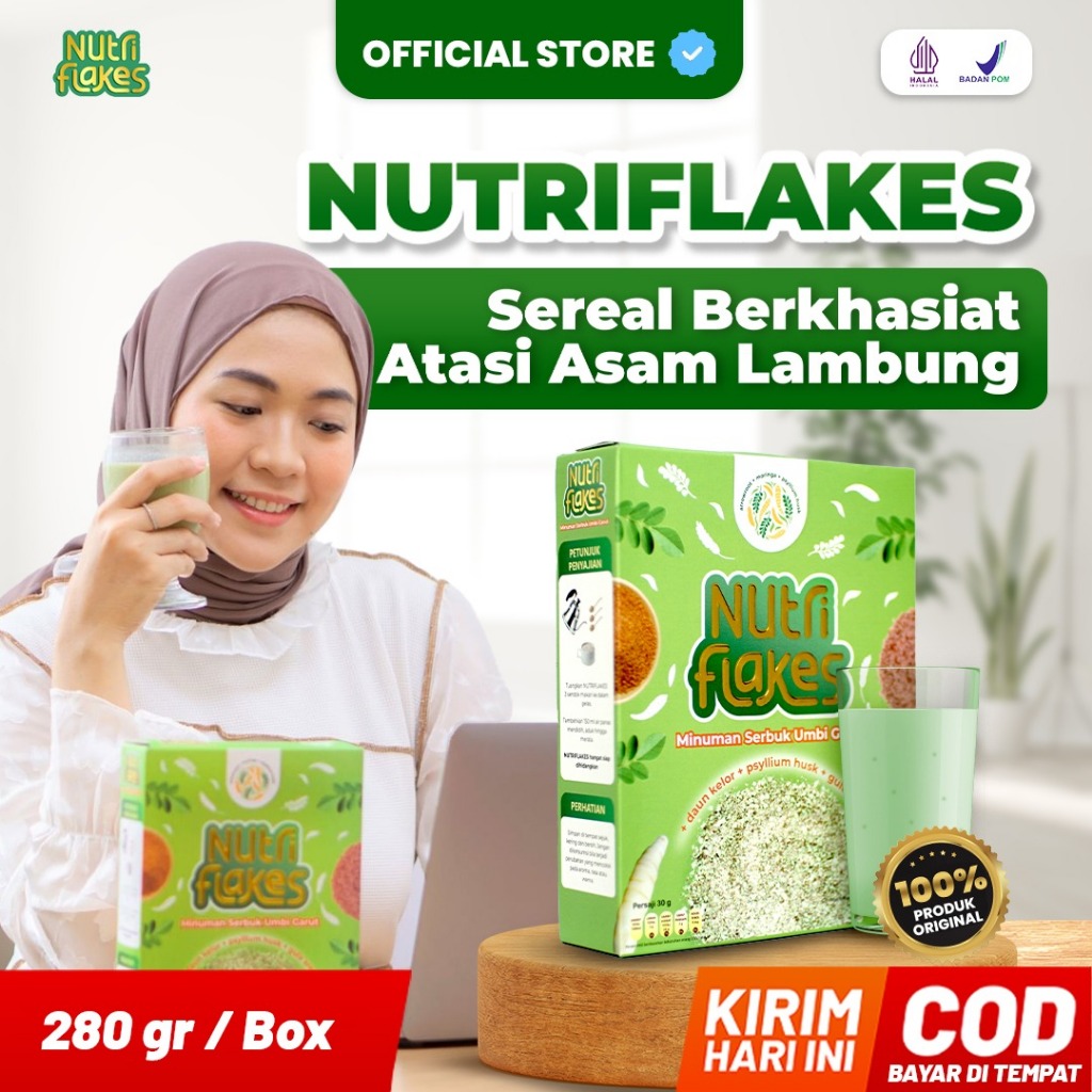 

Nutriflakes Sereal Umbi Garut Ampuh Mengatasi Asam Lambung Gerd Dan Maag 1 Box