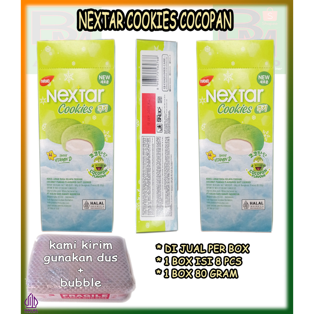 

Nextar Cookies Cocopan Kelapa Pandan Kemasan Box Isi 8 pcs