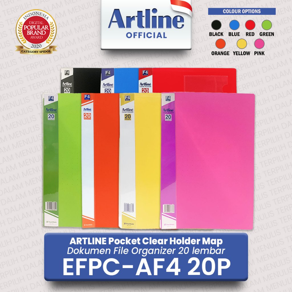 

(LIVE) ARTLINE Pocket Clear Holder Map File Dokumen Organizer 20 lembar EFPC-AF4 20P