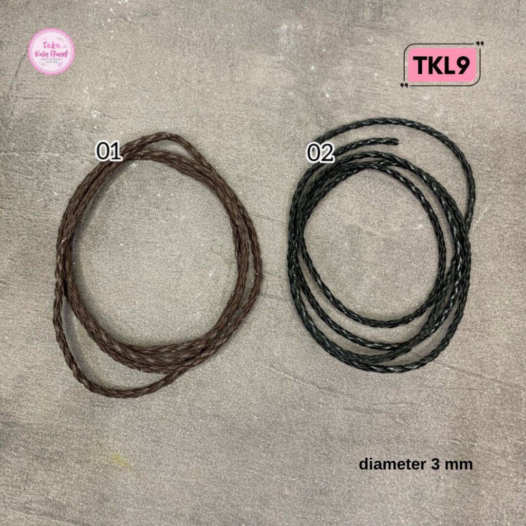 

Tali Kulit Kepang Diameter 3mm (eceran) Tali Gelang Tali Kalung TKL9 (Per Meter)
