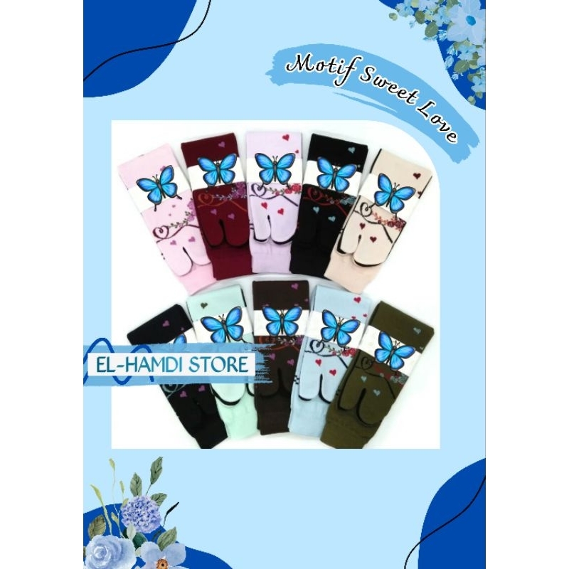 Kaos Kaki Jempol Motif Sweet Love/Kaos Kaki Jempol Motif/Kaos Kaki Jempol/Kaos Kaki Muslimah