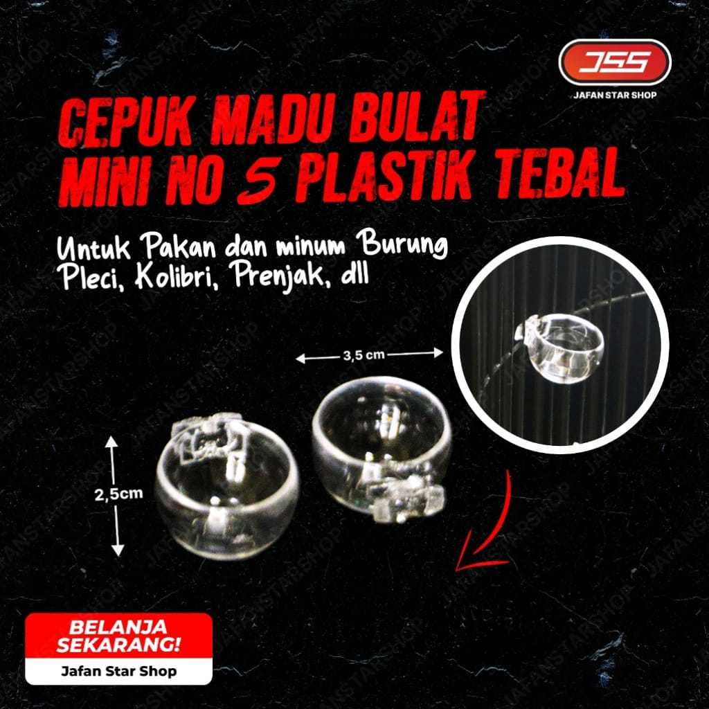 Cangkir Madu No 5 Cepuk 2 Pcs Wadah Makan minum Burung Kolibri Pleci burung burung kecil