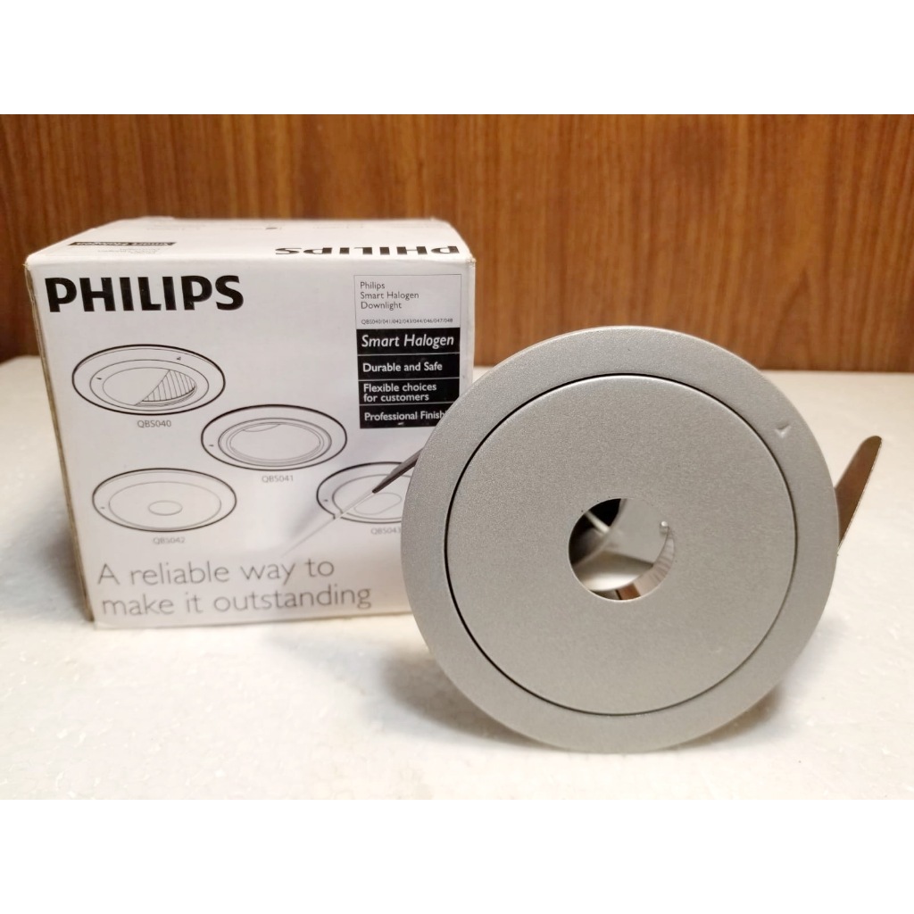 Kap Lampu Downlight Halogen/ MR16 Philips QBS042 - Grey