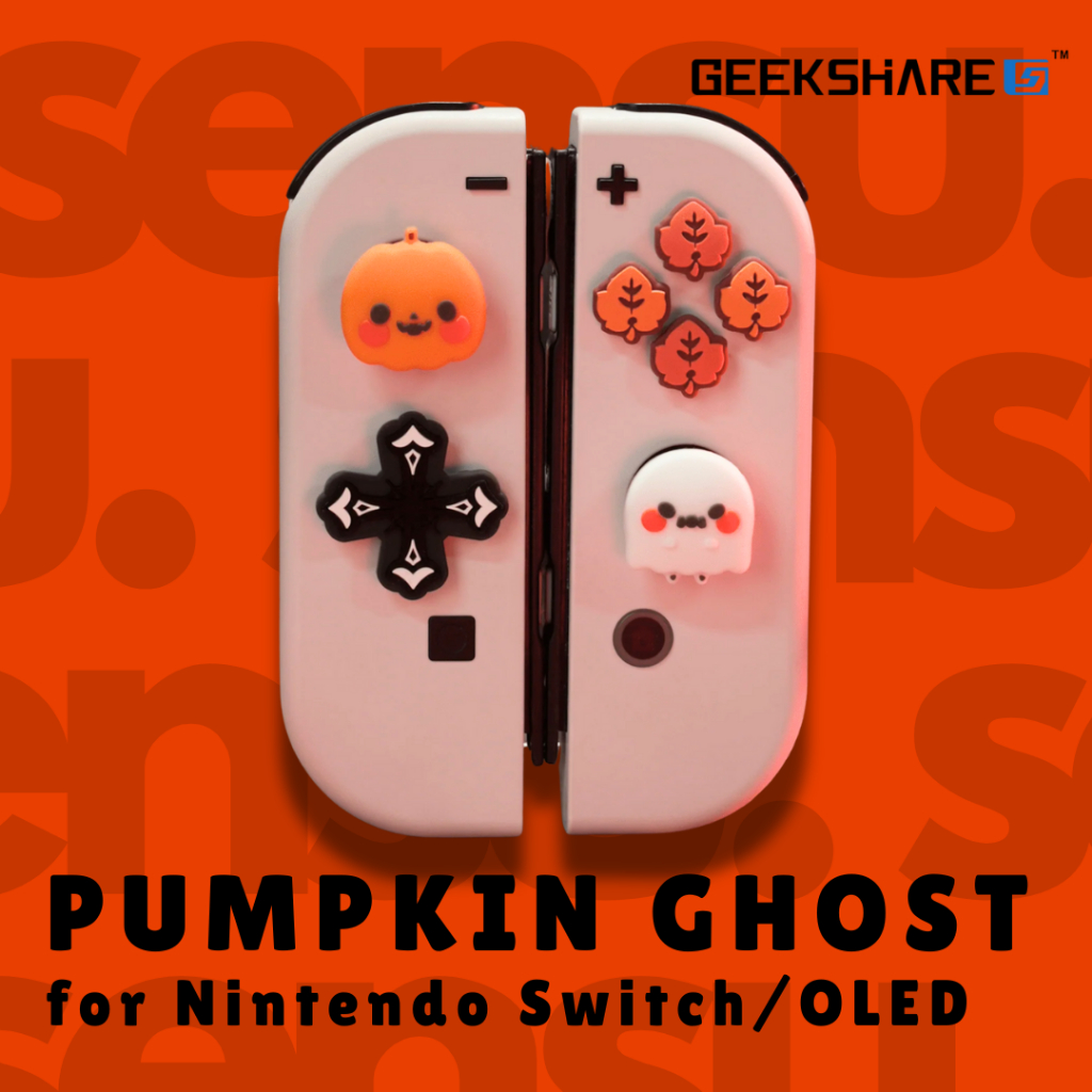 GEEKSHARE Pumkin Ghost Nintendo Switch/OLED Thumb Grip D-Pad ABXY Button Cover
