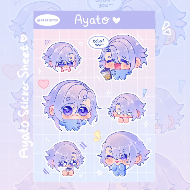 

[Owaritera_] Ayato Kamisato Sticker Sheet from Genshin Impact