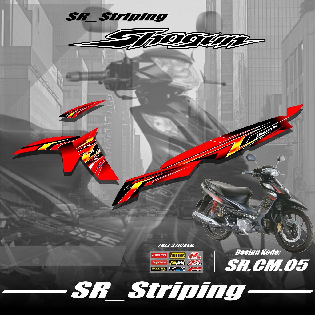 Stiker Striping Shogun SP 125 Robot Sticker Variasi Suzuki Shogun SP 125 Motif Grafis Simpel Gratis 