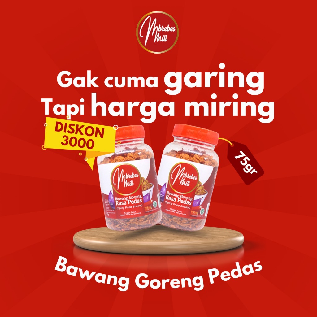 

Paket Hemat Bawang Merah Goreng Rasa Pedas 75g - Isi 2