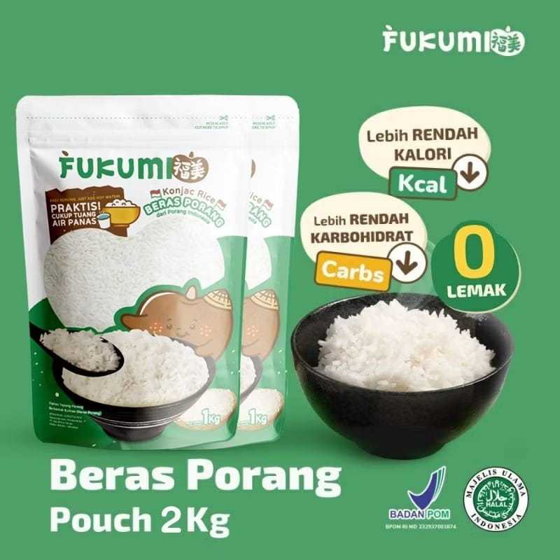 

Fukumi Beras Porang Pouch 1KG Diabtx n Diet Friendly