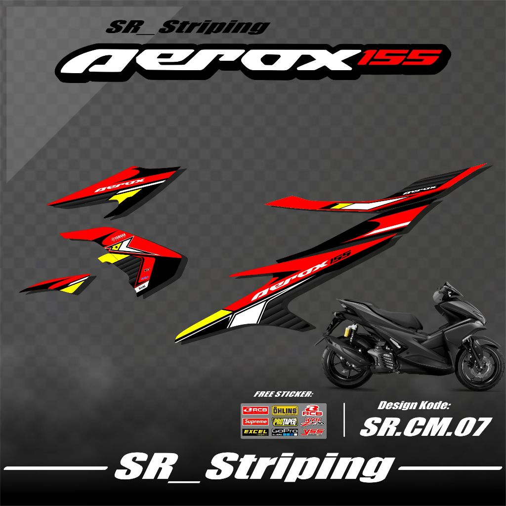 Striping Aerox Lama  Variasi - Stiker Aerox 155 Old - Variasi Aerox Lama - Striping Aerox 155 Old Va