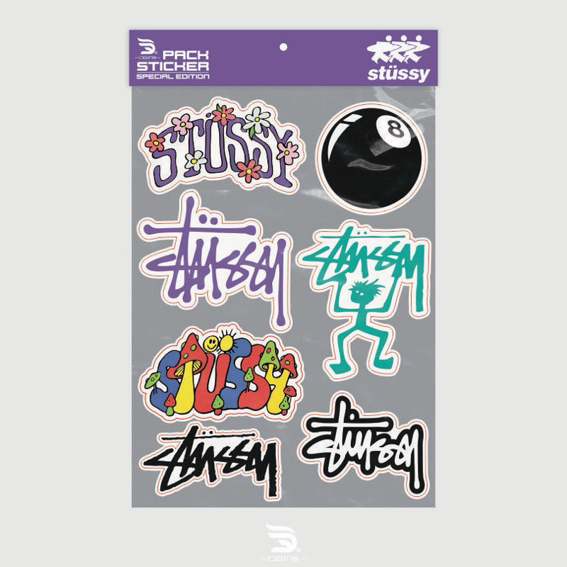 

STICKER PACK STUSSY - STIKER STUSSY AESTETHIC LAPTOP, AKSESORIS HP, ANTI AIR, MOTIF, HELM, TUMBLER