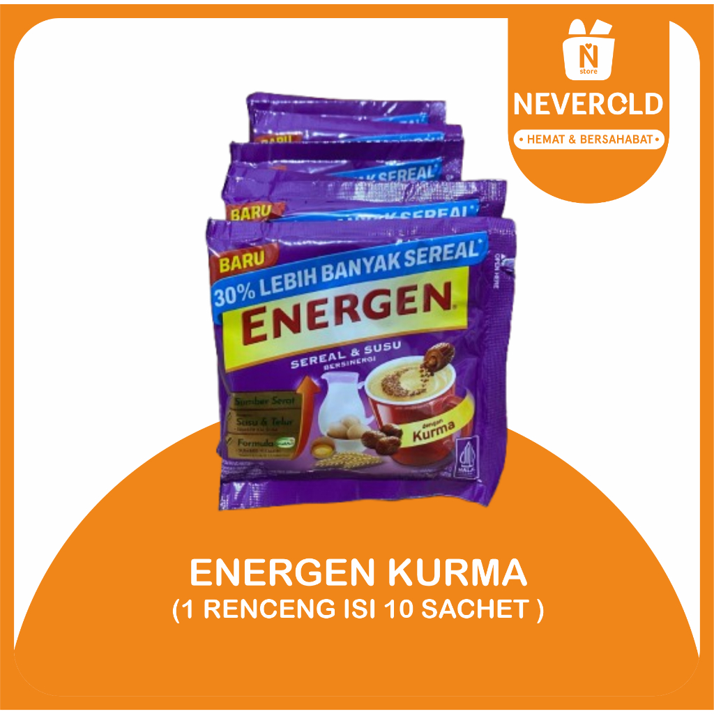 

ENERGEN KURMA 1 RENCENG ISI 10 SACHET @36gr