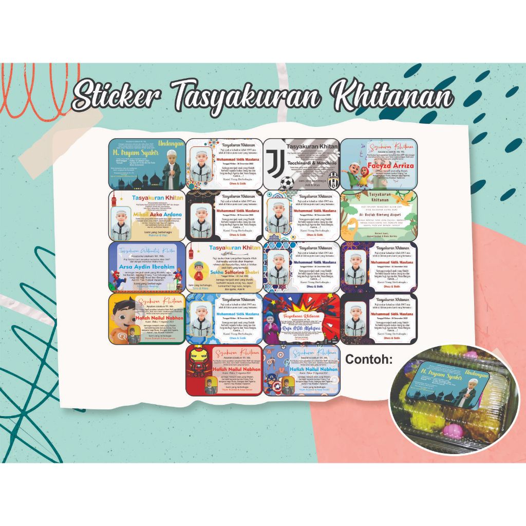 

Cetak Sticker Tasyakuran Khitanan/Sunatan/Khitan/Syukuran/Dll